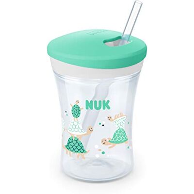 Nuk Tasse pour Enfant Action Cup 12+ mois Paille souple avec couvercle à visser Antifuites Sans BPA 230 ml Tortue (Vert) - Publicité Nuk Tasse pour Enfant Action Cup 12+ mois Paille souple avec couvercle à visser Antifuites Sans BPA 230 ml Tortue (Vert) - Publicité