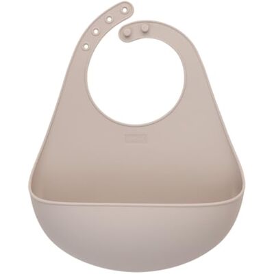 Lurch Little Bavoir d'apprentissage en silicone, taille réglable, gris chaud - Publicité Lurch Little Bavoir d'apprentissage en silicone, taille réglable, gris chaud - Publicité