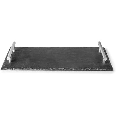 LACOR 61231 Plateau en Ardoise, Bande Ardoise Noire, Ardoise 100% Naturelle, Poignées en Acier Inoxydable, Fonctionnel et Polyvalent, Facile à Nettoyer, Dimensions: 45.5x30 cm - Publicité LACOR 61231 Plateau en Ardoise, Bande Ardoise Noire, Ardoise 100% Naturelle, Poignées en Acier Inoxydable, Fonctionnel et Polyvalent, Facile à Nettoyer, Dimensions: 45.5x30 cm - Publicité