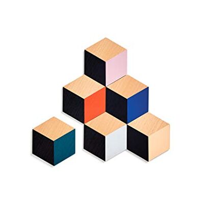 Areaware Tiles Carreaux de Table, Bois, Multicolore Moderne, 3,5" x 3,25" x 0,25 - Publicité Areaware Tiles Carreaux de Table, Bois, Multicolore Moderne, 3,5" x 3,25" x 0,25 - Publicité