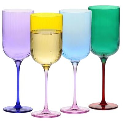 Krosno Verres à Vin Violet-Bleu, lot de 4, 350 ml, Collection Aurora Pour vin rouge blanc et rosé, Verres faits main, Couleurs Aurora, Idée cadeau - Publicité Krosno Verres à Vin Violet-Bleu, lot de 4, 350 ml, Collection Aurora Pour vin rouge blanc et rosé, Verres faits main, Couleurs Aurora, Idée cadeau - Publicité