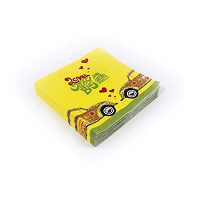 BRISA VW Collection Serviettes en papier pour table avec motif Coccinelle (Flower Power/Jaune/3 épaisseurs) - Publicité BRISA VW Collection Serviettes en papier pour table avec motif Coccinelle (Flower Power/Jaune/3 épaisseurs) - Publicité