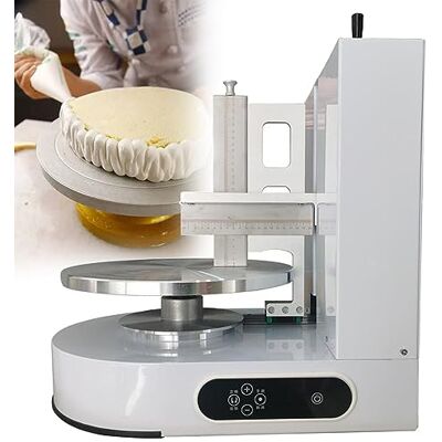 NYANS Machine à Étaler Crème Gâteau Automatique, Machine à Lisser Revêtement Gâteau, Machine à Étaler la Crème de Gâteau d'anniversaire Électrique, pour Faire des Gâteaux de 4 à 12 Pouces,White - Publicité NYANS Machine à Étaler Crème Gâteau Automatique, Machine à Lisser Revêtement Gâteau, Machine à Étaler la Crème de Gâteau d'anniversaire Électrique, pour Faire des Gâteaux de 4 à 12 Pouces,White - Publicité