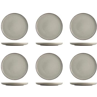 H&H Lot de 6 assiettes à fruits Pearl 19 cm gris - Publicité H&H Lot de 6 assiettes à fruits Pearl 19 cm gris - Publicité