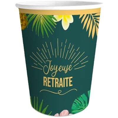 STC 6 GOBELETS CARTON RETRAITE TROPICAL 25CL VERT - Publicité STC 6 GOBELETS CARTON RETRAITE TROPICAL 25CL VERT - Publicité