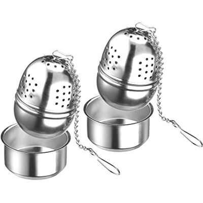 Westmark Lot de 2 œufs à thé ovales avec soucoupe Teatime en acier inoxydable Ø 4,3 cm 157722E3 - Publicité Westmark Lot de 2 œufs à thé ovales avec soucoupe Teatime en acier inoxydable Ø 4,3 cm 157722E3 - Publicité