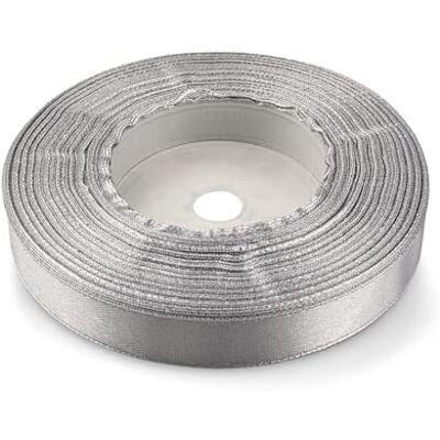 Netuno 1x ruban de satin argenté clair 12 mm x 32 m rouleaux de ruban satin ruban décoratif ruban tissu ruban de décoration ruban satin pour emballages cadeaux bricolage mariage anniversaires DIY - Publicité Netuno 1x ruban de satin argenté clair 12 mm x 32 m rouleaux de ruban satin ruban décoratif ruban tissu ruban de décoration ruban satin pour emballages cadeaux bricolage mariage anniversaires DIY - Publicité