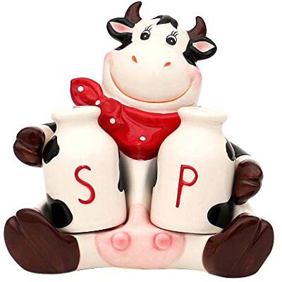 Dekohelden24 22508 Lot de 3 salières et poivrières en céramique Motif vache 14,5 x 10 x 13,5 cm - Publicité Dekohelden24 22508 Lot de 3 salières et poivrières en céramique Motif vache 14,5 x 10 x 13,5 cm - Publicité