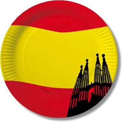 DH-Konzept Lot de 10 assiettes en carton « Espagne » pour fêtes et anniversaires Motif Espagne Rouge/jaune - Publicité DH-Konzept Lot de 10 assiettes en carton « Espagne » pour fêtes et anniversaires Motif Espagne Rouge/jaune - Publicité