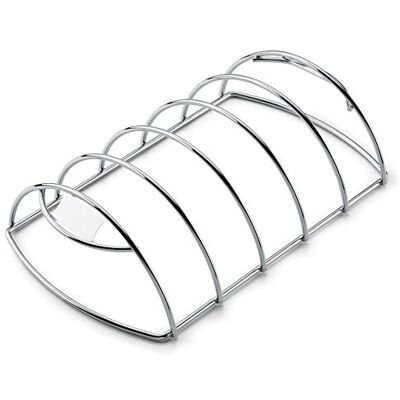 Weber Support pour ribs, maintient jusqu'à 5 ribs, en acier inoxydable, compatible lave-vaisselle, adapté à tous les barbecues (charbon Ø 47cm et +, gaz, pellets, électrique) Argent (6605) - Publicité Weber Support pour ribs, maintient jusqu'à 5 ribs, en acier inoxydable, compatible lave-vaisselle, adapté à tous les barbecues (charbon Ø 47cm et +, gaz, pellets, électrique) Argent (6605) - Publicité