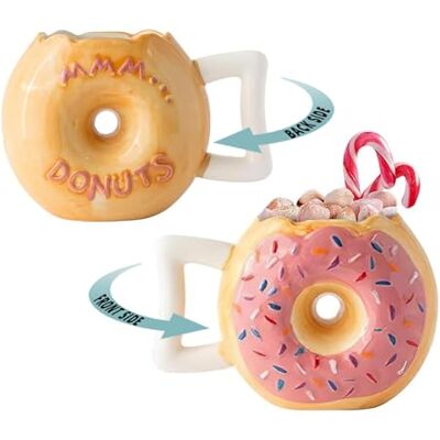 Comfify Tasse en céramique en forme de donut – Délicieux donut rose avec saupoudrer – Citation amusante « MMM... Donuts! » – Meilleure tasse pour café, thé, chocolat chaud et plus encore – Grande tasse à café - Publicité Comfify Tasse en céramique en forme de donut – Délicieux donut rose avec saupoudrer – Citation amusante « MMM... Donuts! » – Meilleure tasse pour café, thé, chocolat chaud et plus encore – Grande tasse à café - Publicité