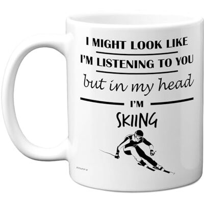 Stuff4 Tasse « In My Head » Cadeau amusant pour les amateurs de ski 325 ml En céramique de qualité supérieure Passe au lave-vaisselle Tasse fantaisie avec poignée blanche - Publicité Stuff4 Tasse « In My Head » Cadeau amusant pour les amateurs de ski 325 ml En céramique de qualité supérieure Passe au lave-vaisselle Tasse fantaisie avec poignée blanche - Publicité