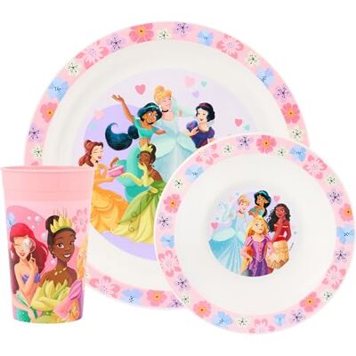 Disney Princess Service de table 3 pièces en polypropylène pour enfant – Assiette, bol et gobelet avec Belle, Cendrillon, Blanche-Neige et Vaiana – Passe au micro-ondes et au lave-vaisselle – Convient - Publicité Disney Princess Service de table 3 pièces en polypropylène pour enfant – Assiette, bol et gobelet avec Belle, Cendrillon, Blanche-Neige et Vaiana – Passe au micro-ondes et au lave-vaisselle – Convient - Publicité