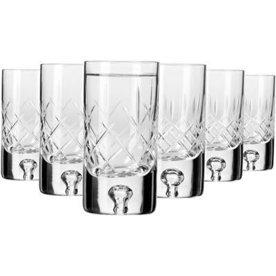 Krosno – Verres à Vodka 50 ml, Lot de 6 – Verre en Cristal – 2 Motifs de Taille – Pour Liqueur et Spiritueux – Faits et Taillés à la Main – Collection Saga – Idéal comme Cadeau - Publicité Krosno – Verres à Vodka 50 ml, Lot de 6 – Verre en Cristal – 2 Motifs de Taille – Pour Liqueur et Spiritueux – Faits et Taillés à la Main – Collection Saga – Idéal comme Cadeau - Publicité