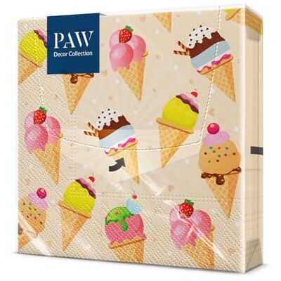 PAW Decor Collection PAW Serviette Papier 3 Plis (33 x 33 cm) I Lot de 20 I Parfait pour les Fêtes, les Anniversaires, les Célébrations I Décoration de Table Idéale Fête d'anniversaire Glace - Publicité PAW Decor Collection PAW Serviette Papier 3 Plis (33 x 33 cm) I Lot de 20 I Parfait pour les Fêtes, les Anniversaires, les Célébrations I Décoration de Table Idéale Fête d'anniversaire Glace - Publicité