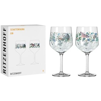 RITZENHOFF Lot de 2 verres à gin 700 ml Fabriqué en Allemagne Réf. 3691004, Série Faune ombragée, 2 verres à gin 700 ml, en cristal, lave-vaisselle - Publicité RITZENHOFF Lot de 2 verres à gin 700 ml Fabriqué en Allemagne Réf. 3691004, Série Faune ombragée, 2 verres à gin 700 ml, en cristal, lave-vaisselle - Publicité