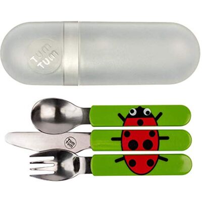 TUM TUM Couverts Enfants de Voyage, Couverts Bébé sans BPA Lucy la Coccinelle - Publicité TUM TUM Couverts Enfants de Voyage, Couverts Bébé sans BPA Lucy la Coccinelle - Publicité
