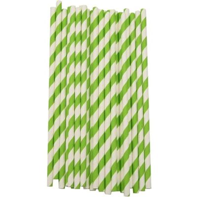 Unique Pailles en papier rayées Vert citron 40 pièces. Publicité Unique Pailles en papier rayées Vert citron 40 pièces. Publicité