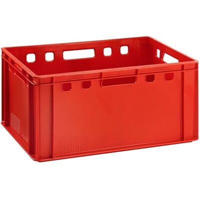 BURI Caisse à viande E3 Rouge 60 x 40 x 30 cm Haut Fabriquée en Allemagne Qualité alimentaire Robuste et empilable - Publicité BURI Caisse à viande E3 Rouge 60 x 40 x 30 cm Haut Fabriquée en Allemagne Qualité alimentaire Robuste et empilable - Publicité