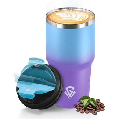 HoneyHolly Mug Isotherme 600 ML, Réutilisable, Tasse Isotherme pour Café, Acier Inoxydable 304, Emporter, Anti-fuite, Double Paroi, Étanche Gobelet de Voyage pour Café Chaud et Froid, Lait et Thé - Publicité HoneyHolly Mug Isotherme 600 ML, Réutilisable, Tasse Isotherme pour Café, Acier Inoxydable 304, Emporter, Anti-fuite, Double Paroi, Étanche Gobelet de Voyage pour Café Chaud et Froid, Lait et Thé - Publicité