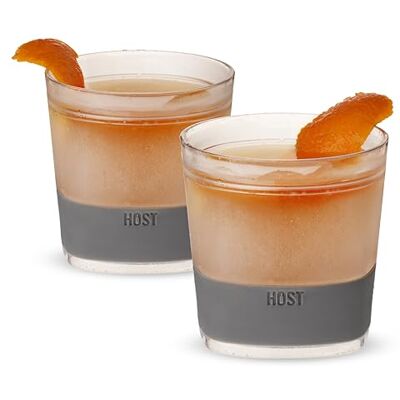 Host Lot de 2 gobelets réfrigérants à Double paroi pour Whisky, Bourbon et Scotch 266 ML Fumé - Publicité Host Lot de 2 gobelets réfrigérants à Double paroi pour Whisky, Bourbon et Scotch 266 ML Fumé - Publicité