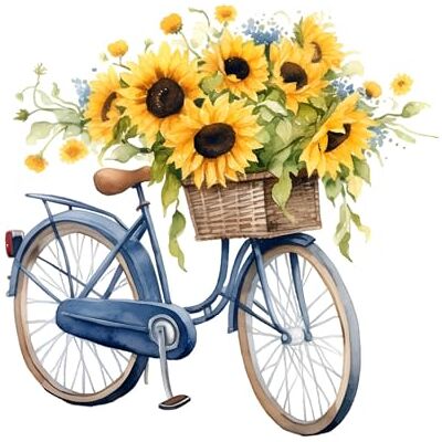 Fasana Lot de 20 serviettes en papier à motif vélo et tournesols 33 x 33 cm, 3 couches, biodégradables - Publicité Fasana Lot de 20 serviettes en papier à motif vélo et tournesols 33 x 33 cm, 3 couches, biodégradables - Publicité