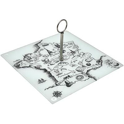 Linnea Plateau en Verre France ET FROMAGES Forme Carte de la France Beige et Blanc - Publicité Linnea Plateau en Verre France ET FROMAGES Forme Carte de la France Beige et Blanc - Publicité