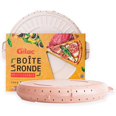 Gilac , Boîte à pizza réutilisable avec couvercle, Compatible Lave-Vaisselle, plastique sans BPA, Rose poudré, Fabriquée en France, Ø 33cm - Publicité Gilac , Boîte à pizza réutilisable avec couvercle, Compatible Lave-Vaisselle, plastique sans BPA, Rose poudré, Fabriquée en France, Ø 33cm - Publicité
