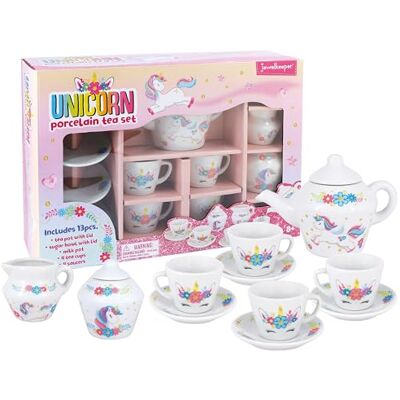 Jewelkeeper Service à thé en Porcelaine pour Filles Jouet à thé, Tasses à thé en céramique Rose avec boîte Rose Cadeau pour Les Enfants de 3 Ans Motif Licorne, 13 pièces - Publicité Jewelkeeper Service à thé en Porcelaine pour Filles Jouet à thé, Tasses à thé en céramique Rose avec boîte Rose Cadeau pour Les Enfants de 3 Ans Motif Licorne, 13 pièces - Publicité