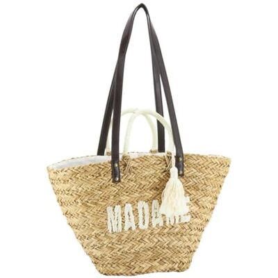 AUBRY GASPARD Sac en Jonc Madame Broderie Pompon Bohème Chic Doublure 100% Coton 60 x 16 x 30 cm 2 Anses Tissu 2 Bandoulières Polyuréthane Léger Élégant Toutes Occasions - Publicité AUBRY GASPARD Sac en Jonc Madame Broderie Pompon Bohème Chic Doublure 100% Coton 60 x 16 x 30 cm 2 Anses Tissu 2 Bandoulières Polyuréthane Léger Élégant Toutes Occasions - Publicité