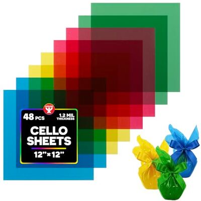 Hygloss Lot de 48 carrés de cellophane Assortis pour Violoncelle - Publicité Hygloss Lot de 48 carrés de cellophane Assortis pour Violoncelle - Publicité