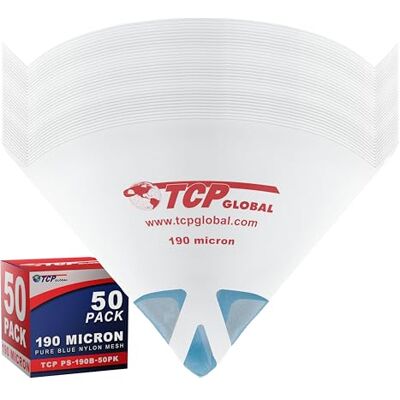 TCP Global Lot de 50 filtres à peinture avec pointes fines de 190 microns – Tamis en nylon « Pure Blue » de qualité supérieure – Filtre à peinture conique - Publicité TCP Global Lot de 50 filtres à peinture avec pointes fines de 190 microns – Tamis en nylon « Pure Blue » de qualité supérieure – Filtre à peinture conique - Publicité
