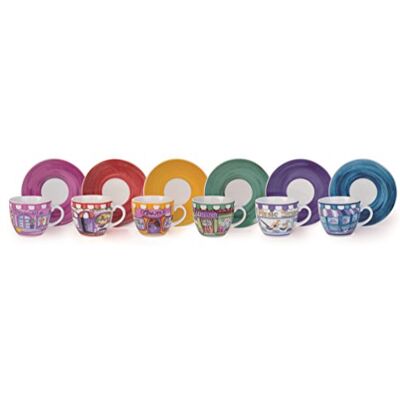 Excelsa Soul Kitchen Set de tasses à café avec soucoupes 6 unités 90 cl Multicolore - Publicité Excelsa Soul Kitchen Set de tasses à café avec soucoupes 6 unités 90 cl Multicolore - Publicité