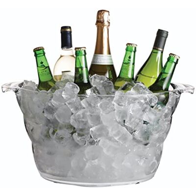 Bar Craft BarCraft Seau À Boissons / Glacière Ovale En Acrylique Transparent, Pour La Bière, Les Boissons Et Le Vin, 10 Litres - Publicité Bar Craft BarCraft Seau À Boissons / Glacière Ovale En Acrylique Transparent, Pour La Bière, Les Boissons Et Le Vin, 10 Litres - Publicité