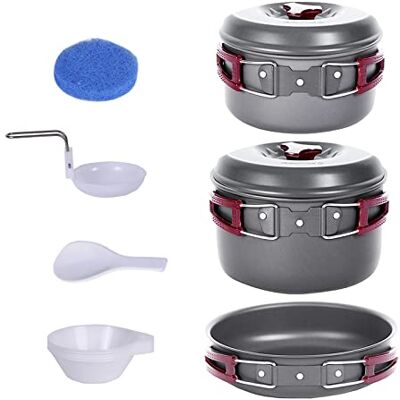 Bulin Set de Cuisine Camping, ustensiles de Camping, casseroles en Aluminium, kit léger avec Couverts, idéal pour Camping, Outdoor, Pique-Nique (3 Personnes sans Bouilloire) - Publicité Bulin Set de Cuisine Camping, ustensiles de Camping, casseroles en Aluminium, kit léger avec Couverts, idéal pour Camping, Outdoor, Pique-Nique (3 Personnes sans Bouilloire) - Publicité