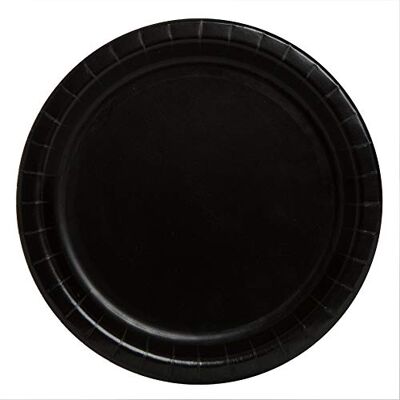 Unique Party- Assiettes en Carton Écologiques-23 cm-Couleur Noire-Paquet de 16, 32080EU, Black - Publicité Unique Party- Assiettes en Carton Écologiques-23 cm-Couleur Noire-Paquet de 16, 32080EU, Black - Publicité