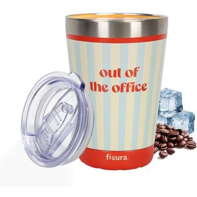 fisura. Fisura – Mug isotherme original “Out of the office”. Gobelet thermique nomade bleu et beige pour café à emporter 310 ml. Tasse isotherme en acier inoxydable pour voiture. Sans BPA. Cadeau amusante - Publicité fisura. Fisura – Mug isotherme original “Out of the office”. Gobelet thermique nomade bleu et beige pour café à emporter 310 ml. Tasse isotherme en acier inoxydable pour voiture. Sans BPA. Cadeau amusante - Publicité