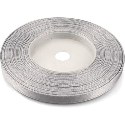 Netuno 1x ruban de satin argenté clair 6 mm x 32 m rouleaux de ruban satin décoratif pour emballages cadeaux bricolage mariage anniversaires DIY - Publicité Netuno 1x ruban de satin argenté clair 6 mm x 32 m rouleaux de ruban satin décoratif pour emballages cadeaux bricolage mariage anniversaires DIY - Publicité