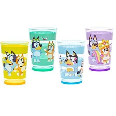 Zak Designs Bluey Lot de 4 gobelets gigognes comprenant des gobelets en plastique durable avec illustration variée, les verres amusants sont parfaits pour les enfants (411,1 g, sans BPA) - Publicité Zak Designs Bluey Lot de 4 gobelets gigognes comprenant des gobelets en plastique durable avec illustration variée, les verres amusants sont parfaits pour les enfants (411,1 g, sans BPA) - Publicité