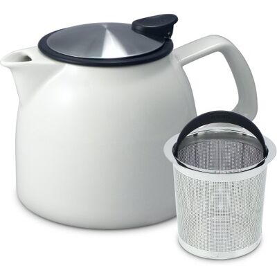 FORLIFE Bell Théière en céramique avec panier infuseur, 770 ml, blanc - Publicité FORLIFE Bell Théière en céramique avec panier infuseur, 770 ml, blanc - Publicité