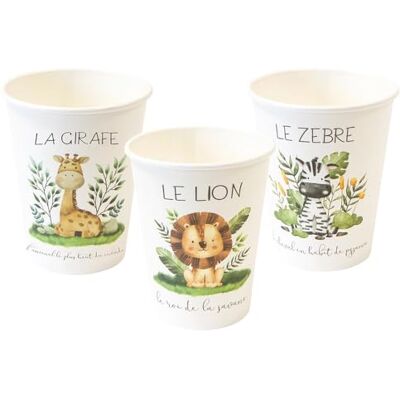 Tendances Fêtes 6 GOBELETS Carton Animaux DE LA Savane 25CL - Publicité Tendances Fêtes 6 GOBELETS Carton Animaux DE LA Savane 25CL - Publicité