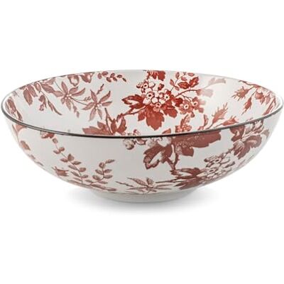 H&H Coupe Elizabeth en porcelaine décorée rouge Ø21 cm – Lavable au lave-vaisselle et passe au micro-ondes – Élégant bol polyvalent - Publicité H&H Coupe Elizabeth en porcelaine décorée rouge Ø21 cm – Lavable au lave-vaisselle et passe au micro-ondes – Élégant bol polyvalent - Publicité