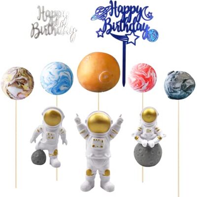 LOREC 10 Pièces Or Ornements de Astronaute Décoration de Gâteau Cupcake Cake Toppers Spaceman Décoration pour D'anniversaire, Espace ThemeFete, Tabletop Décoration, Enfant Cadeau - Publicité LOREC 10 Pièces Or Ornements de Astronaute Décoration de Gâteau Cupcake Cake Toppers Spaceman Décoration pour D'anniversaire, Espace ThemeFete, Tabletop Décoration, Enfant Cadeau - Publicité