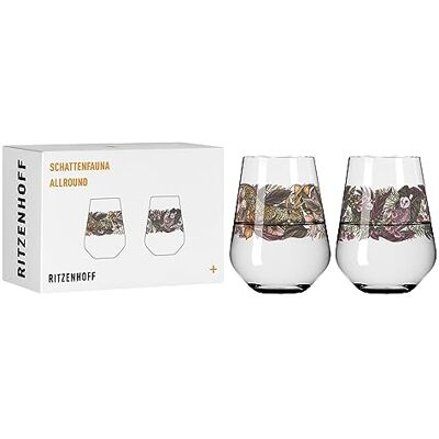 RITZENHOFF 3911002 Verre universel set de 2 500 ml Schattenfauna Set N° 2, Motif jungle multicolore Made in Germany - Publicité RITZENHOFF 3911002 Verre universel set de 2 500 ml Schattenfauna Set N° 2, Motif jungle multicolore Made in Germany - Publicité