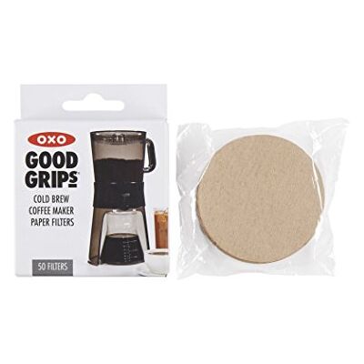 OXO Good Grips Lot de 50 filtres en papier de rechange pour cafetière à froid Marron - Publicité OXO Good Grips Lot de 50 filtres en papier de rechange pour cafetière à froid Marron - Publicité