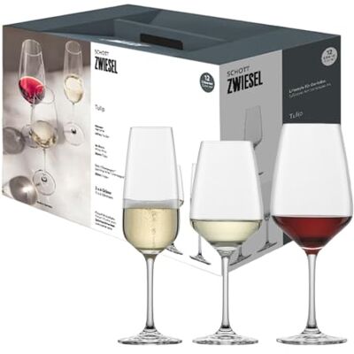 Schott Zwiesel Allround Box Tulip (lot de 12), set de verres à vin et à champagne intemporels, verres en cristal Tritan résistant au lave-vaisselle, fabriqués en Allemagne (art. n° 124336) - Publicité Schott Zwiesel Allround Box Tulip (lot de 12), set de verres à vin et à champagne intemporels, verres en cristal Tritan résistant au lave-vaisselle, fabriqués en Allemagne (art. n° 124336) - Publicité