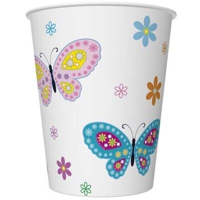 Unbekannt 8 gobelets en carton Fleurs et papillons Décoration de table pour fête de jardin, anniversaire ou pique-nique Diamètre : 5,5-8 cm x 9,2 cm. Publicité Unbekannt 8 gobelets en carton Fleurs et papillons Décoration de table pour fête de jardin, anniversaire ou pique-nique Diamètre : 5,5-8 cm x 9,2 cm. Publicité