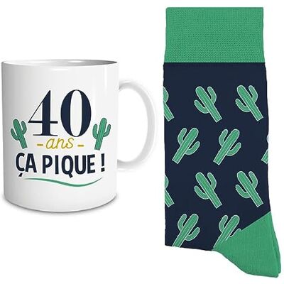 STC Coffret Mug et Chaussettes Assorties 40 ça Pique ! - Publicité STC Coffret Mug et Chaussettes Assorties 40 ça Pique ! - Publicité