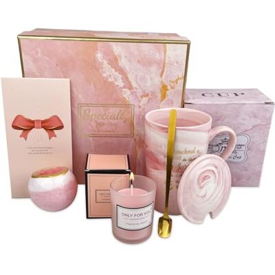 VELLUSTRA Tasse Coffret Cadeau, Mug en Céramique Rose 350ml et Des Cartes, Coffret Cadeau Dimensions 20,5 x 10 x 17 cm, Anniversaire Femme Coffret de Tasse, Cadeau pour Amie, Soeur, Fille, Maman - Publicité VELLUSTRA Tasse Coffret Cadeau, Mug en Céramique Rose 350ml et Des Cartes, Coffret Cadeau Dimensions 20,5 x 10 x 17 cm, Anniversaire Femme Coffret de Tasse, Cadeau pour Amie, Soeur, Fille, Maman - Publicité