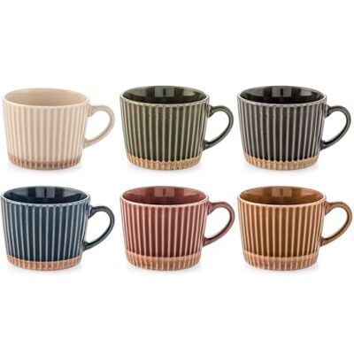 H&H Lot de 6 tasses à thé Land in New Bone China – Couleurs assorties – 200 cc – Élégantes et résistantes – Lavables au lave-vaisselle – Passe au micro-ondes - Publicité H&H Lot de 6 tasses à thé Land in New Bone China – Couleurs assorties – 200 cc – Élégantes et résistantes – Lavables au lave-vaisselle – Passe au micro-ondes - Publicité